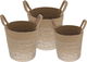 Al Saif Gallery Cotton Baskets Set, 25-30-20 cm, 3 Pieces, Round - Brown product image 1