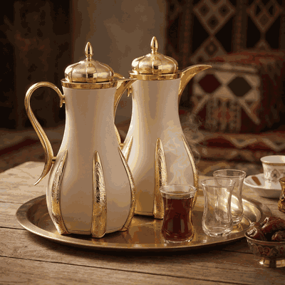 Al Saif Gallery Sana stainless steel thermos set, 2 pieces, 1 liter - golden beige product image 9