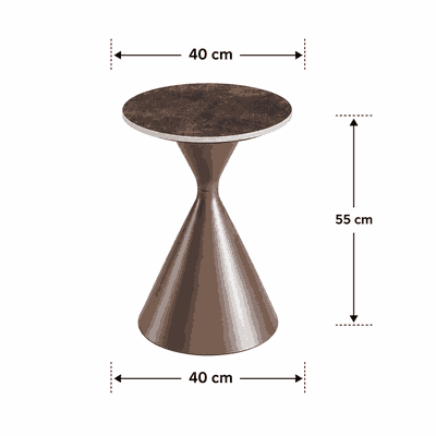 طقم طاولات سيراميك و معدن، 7 قطع - بنى اسود product image 4