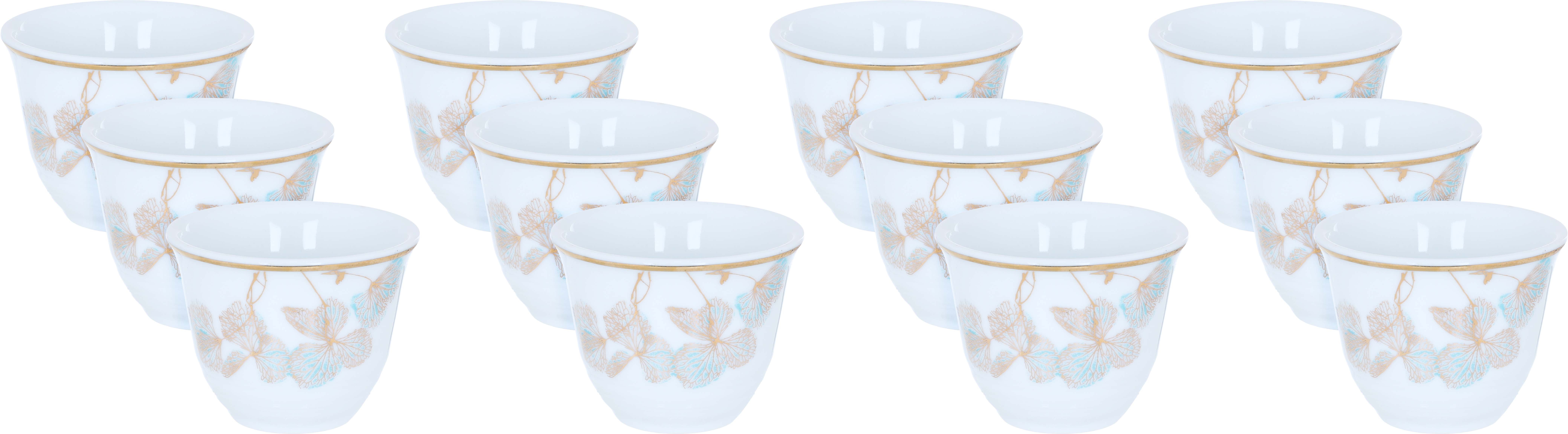 Al Saif Gallery Porcelain Arabic Coffee Cups Set, 12 Pieces - White product image 1