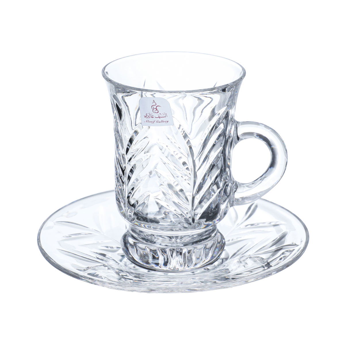 Al Saif Gallery Crystal Serving Set and Cups, 18 Pieces - Clear product image 2