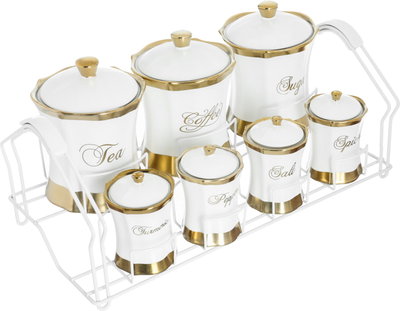 Al Saif Gallery Porcelain Spice Box Set, 7 Pieces - Whitegolden product image 3