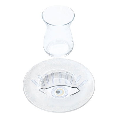 طقم بيالات شاي زجاج السيف غاليري، 12 قطع - شفاف product image 2