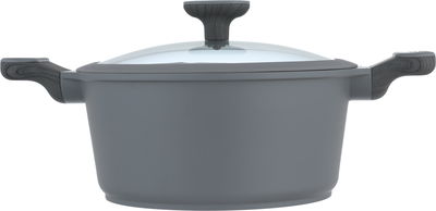 طقم قدور جرانيت وألمنيوم بغطاء زجاج روبوست، 9 قطع - رمادي غامق product image 3