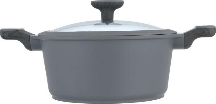 طقم قدور جرانيت وألمنيوم بغطاء زجاج روبوست، 9 قطع - رمادي غامق product image 3