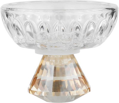 صحن تقديم حلا زجاج السيف غاليري، 8×8×6.5  سم، دائري - شفاف رمادي product image 2