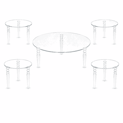 طقم طاولات اكريلك و زجاج، 5 قطع - شفاف product image 3