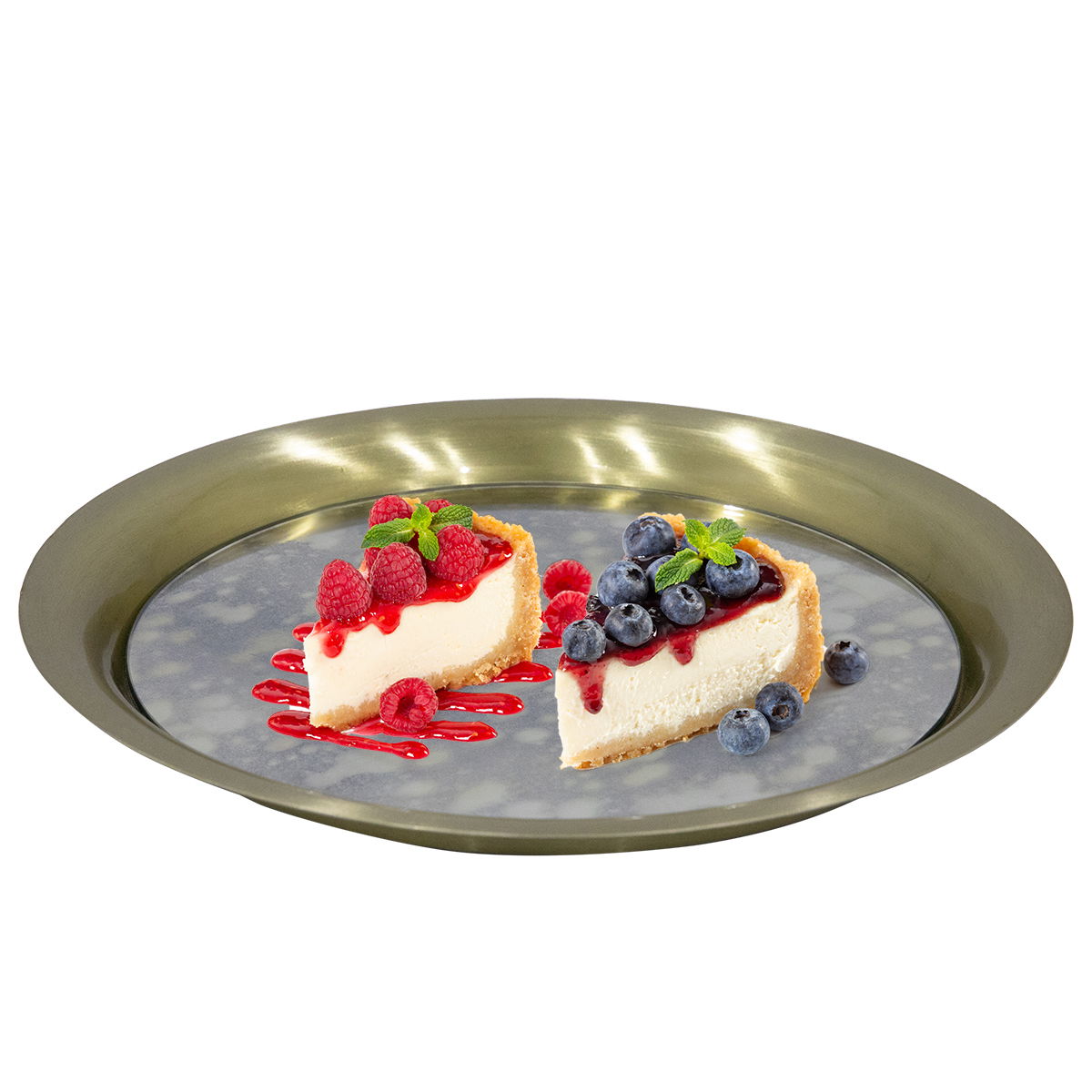 Al Saif Gallery Steel Serving Plate, 29X29X3 Cm, Round - Dark Gold product image