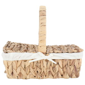 سلة رحلات خوص بغطاء جواهر الرزان، 26×20×10 سم، مستطيل - بيج product image 1
