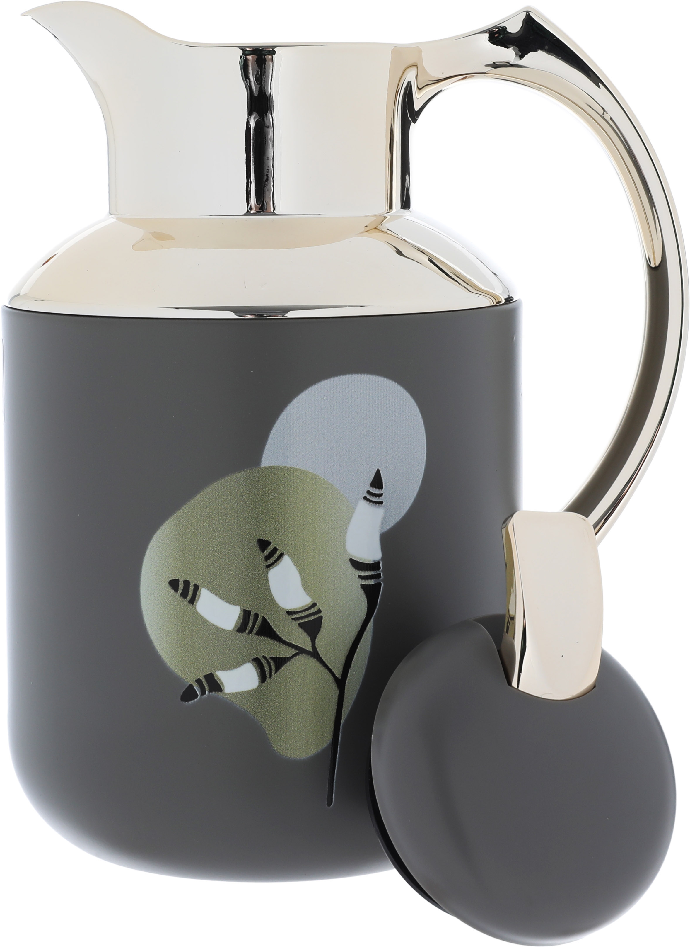Al Saif Gallery Florya Pro thermos set, 1/0.5 liter, thermal glass inner container, steel outer shell - dark gray product image 2