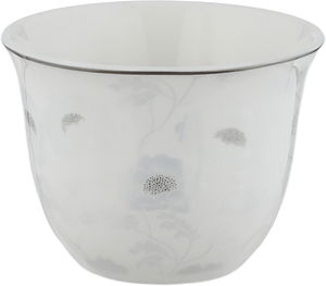 Saudi Porcelain Coffee Cup Set, Al Saif Gallery, 12 Pieces - White Silver product image 2