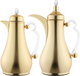 Al Saif Gallery Asalah Thermos Set, 2 pieces, 1/1 liter, glass interior, transparent handle, push-button - gold product image 2