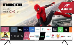 تلفزيون سمارت بدون ايطار نيكاي، 58 بوصة، 4K UHD، شاشة LED، نظام ويب او اس، ريموت ماجيك، NIK60MEU4STN - أسود product image