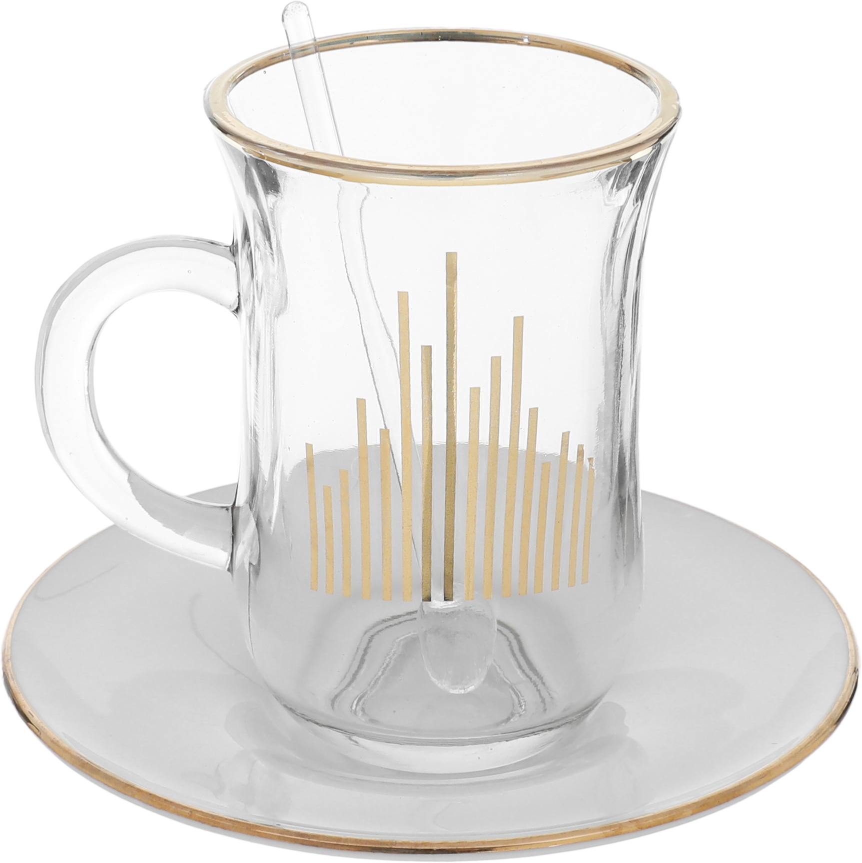 طقم اكواب شاي هارموني بورسلان رويال جلاس، 24 قطعة - ابيض ذهبي product image 3