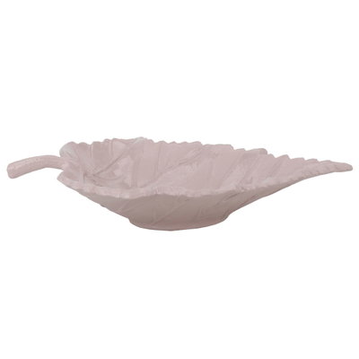 Al Saif Gallery painted iron sweet dish, 27 x 17 x 6 cm, leaf shape - light pink product image 2