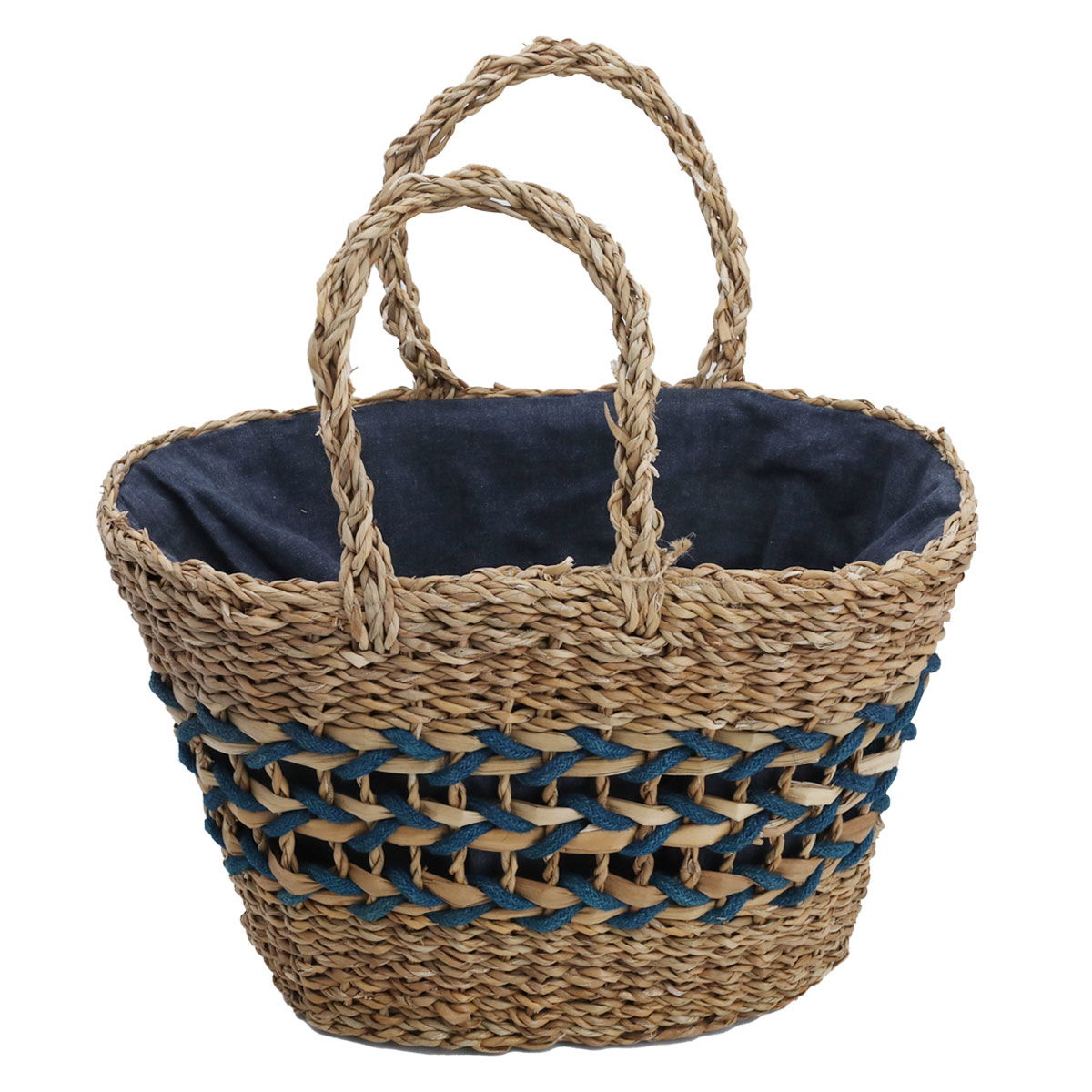 Al Saif Gallery wicker thermos bag, 45 x 28 cm - brown blue product image 2