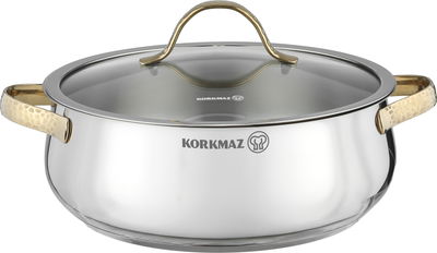 طقم قدور ستانلس ستيل سمارا كوركماز، 8 قطع - فضي ذهبي product image 4