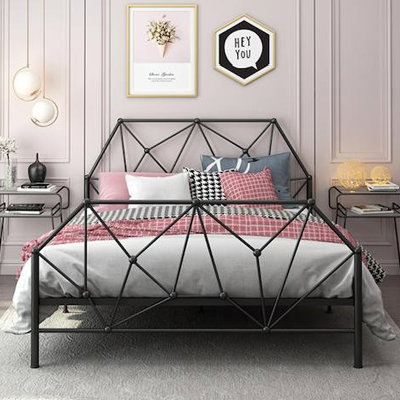 سرير هيكل حديد، 190×70×70 سم - أسود product image 4