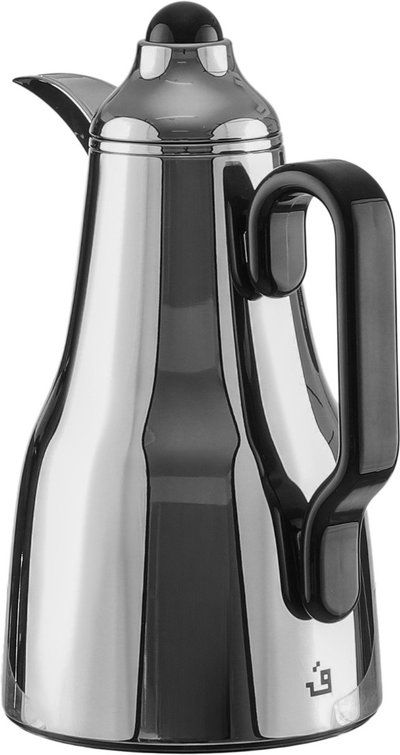 Al Saif Gallery Abq Thermos Set, 1/0.7 Liter, Glass Inner Material, 3 Pieces, Tofriya, Black Handle - Silver Transparent product image 5