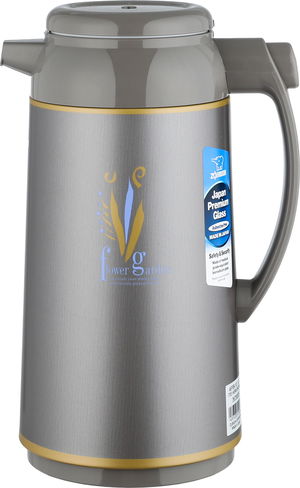 ترمس أبو فيل زوجرشي، 1 لتر، حافظة داخلية زجاج، مفتاح تأمين - رصاصي ذهبي product image