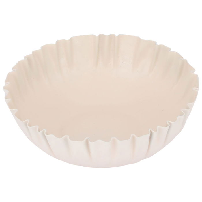 Al Saif Gallery painted iron serving bowl, 19 x 19 x 6 cm, deep, round - light beige product image 2