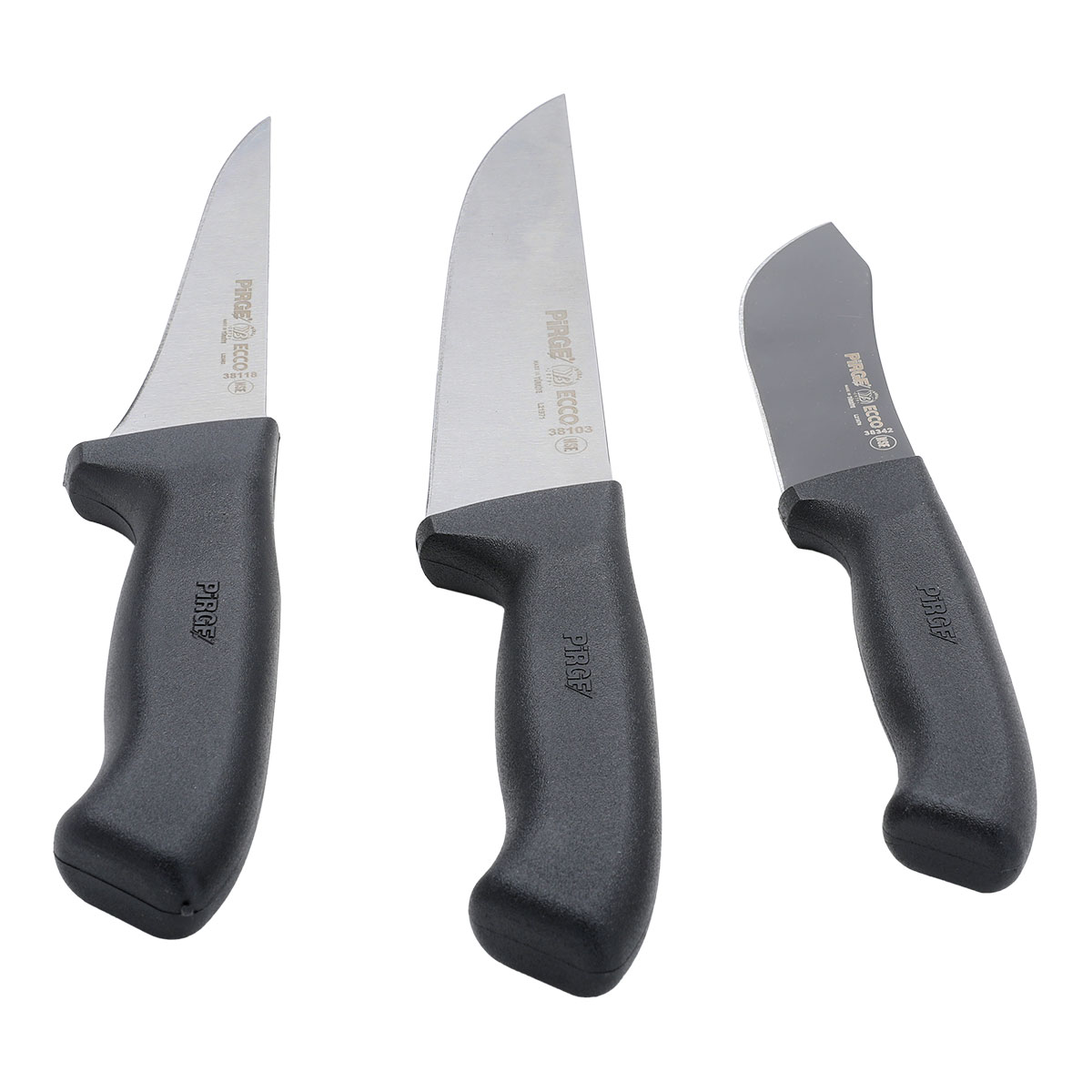 Bergy Stainless Steel Slicing Knife Set, 3 Pieces, Plastic Handle - Black   Silver product image 2