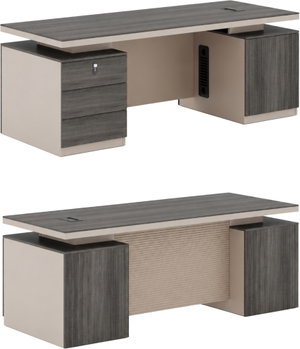 مكتب إداري خشب MDF، 160x80x75 سم - رمادي غامق بيج product image