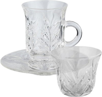 Al Saif Gallery Crystal Serving Set and Cups, 18 Pieces - Clear product image 1