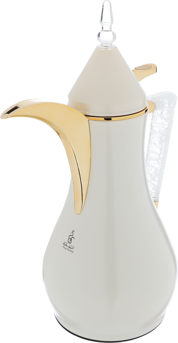 Al Saif Gallery Maha thermos set, two pieces, 1 liter, thermal glass inner shell, steel outer shell - pearl product image 6