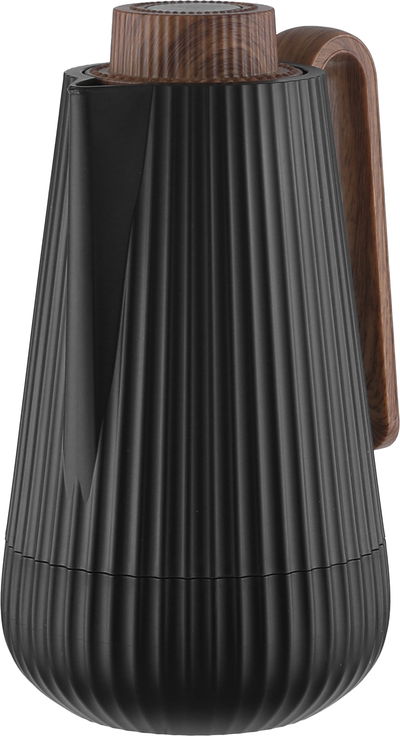 Glory Sumo Thermos, 1 liter, wooden handle, glass interior, pusher - black wood product image 3