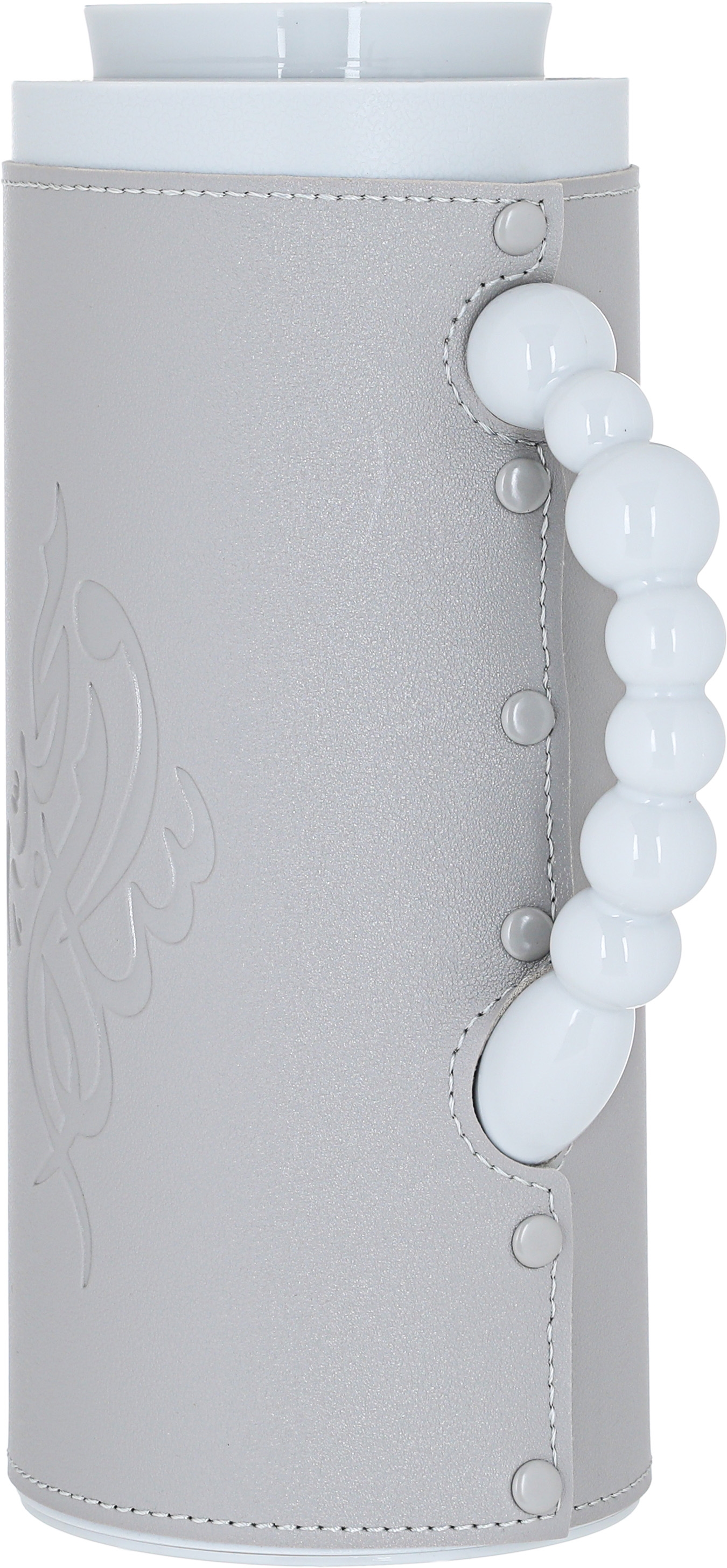 Al Saif Gallery Royal 7 glass thermos, 1 liter, with leather cover, glass inner shell, plastic outer shell - gray product image 3