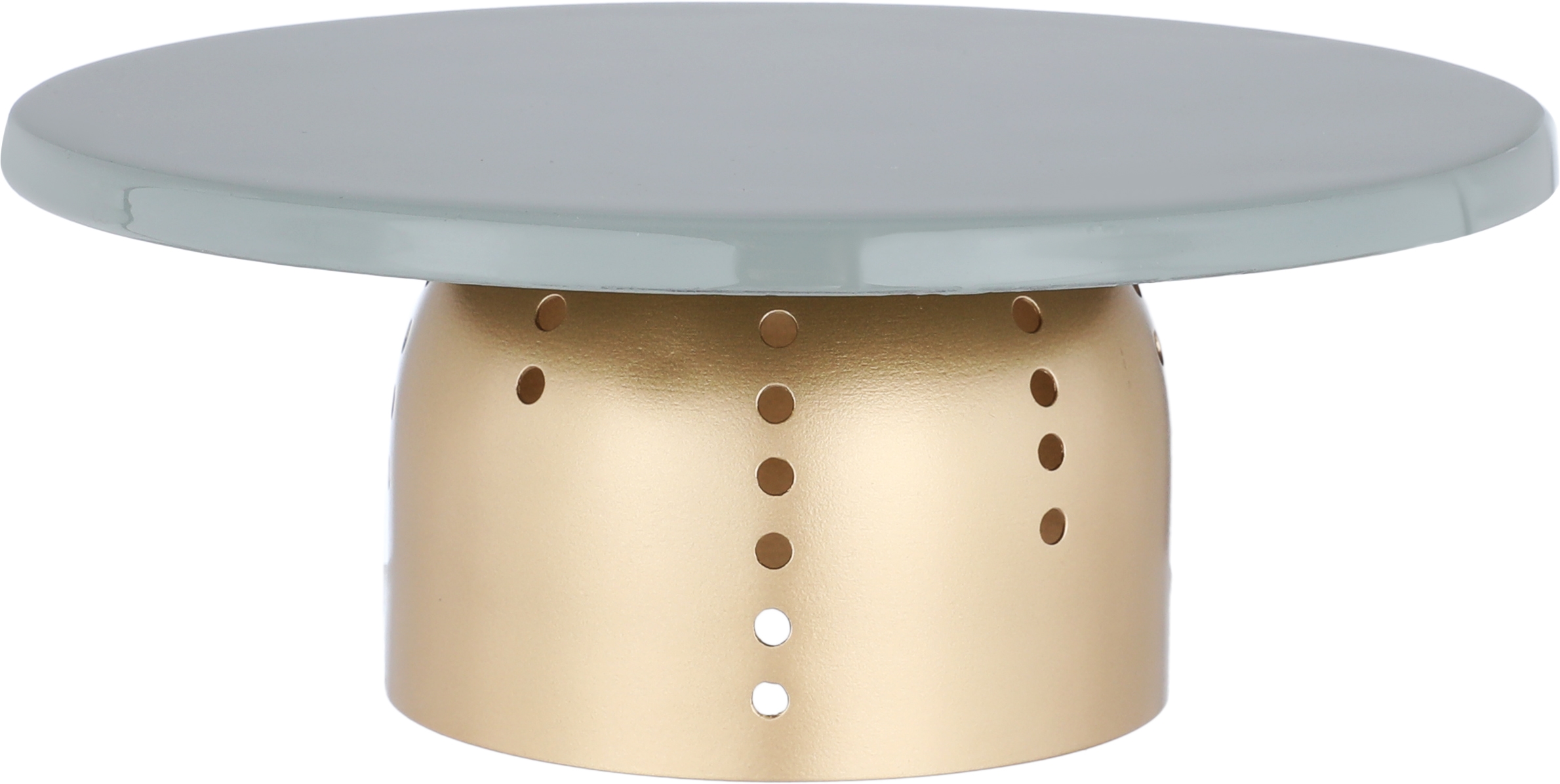 Al Seif Gallery Gold Cake Stand with Base, 21x21x8 cm - Grey product image 1