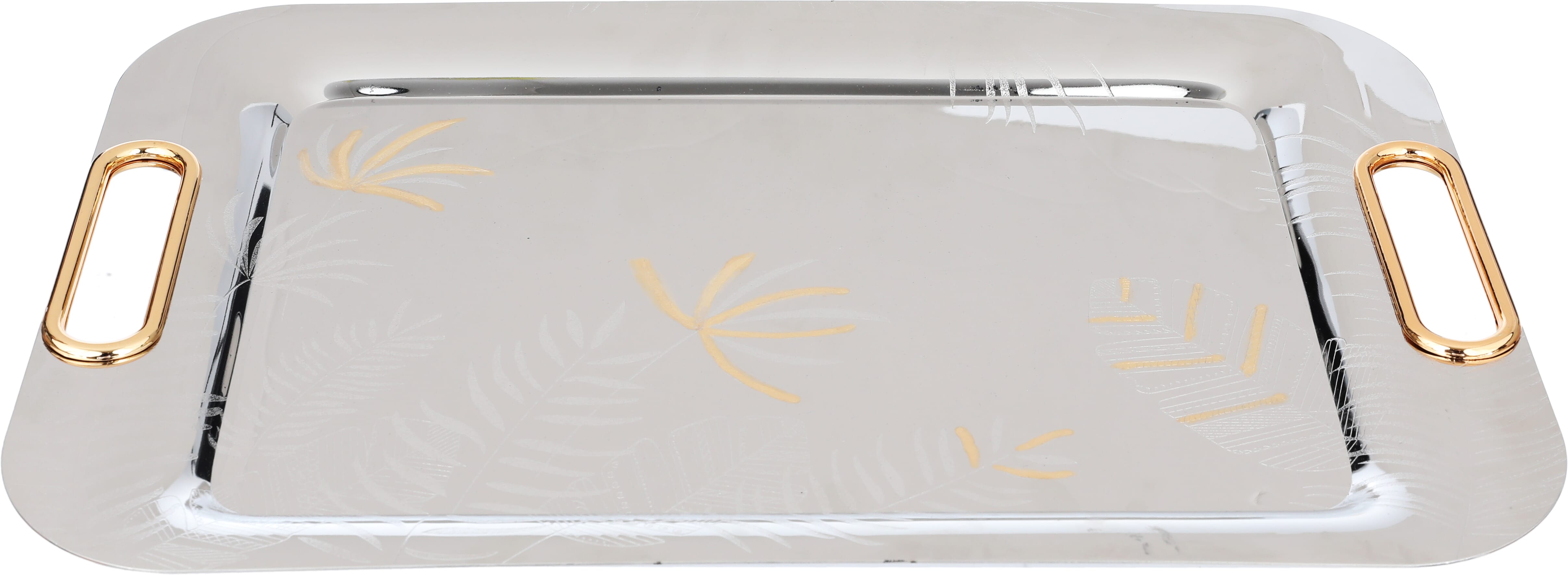 Tofaria Al Saif Gallery Golden Hand Stainless Steel Presentation, 45 x 30 x 2 cm, rectangle, engraved - silver product image