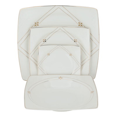 طقم سفرة بورسلان السيف غاليري، مربع، 166قطعة - أبيض product image 8