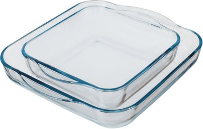 طقم صواني فرن بوركم زجاج باشاباتشى، قطعتين، مربعة - شفاف product image 2