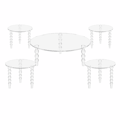 طقم طاولات اكريلك، 5 قطع - شفاف product image 3
