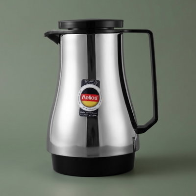 ترمس هيليوز، 0.6 لتر، حافظة داخلية زجاج - فضي اسود product image 1