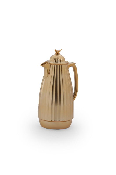 Al Saif Gallery Royal 3 thermos, 1 liter, thermal glass inner container, stainless steel outer shell - gold product image 1