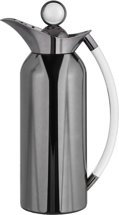 Al Saif Gallery Al Thuraya Thermos Set, 2 Pieces, 1/1 Liter, glass interior, transparent handle, push-button lid - black product image 7