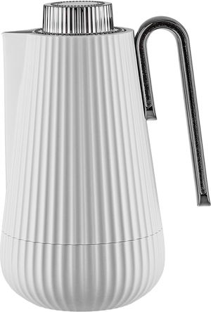 Glory Sumo Thermos, 1 liter, nickel handle, glass interior, push-button - light gray, glossy black product image