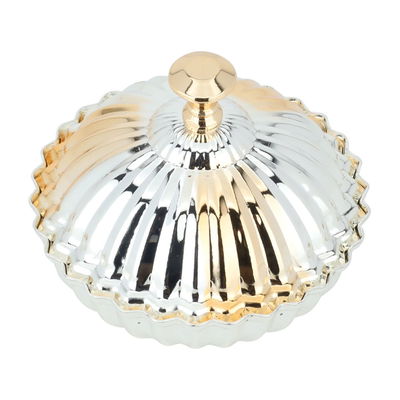 تمرية بغطاء استيل السيف غاليري، 10x10x7 سم - فضي ذهبي product image 2