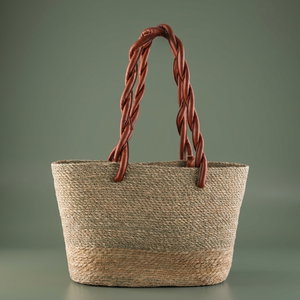 Al Saif Gallery Wicker Bag, 42x16x36 cm - Beige Brown product image