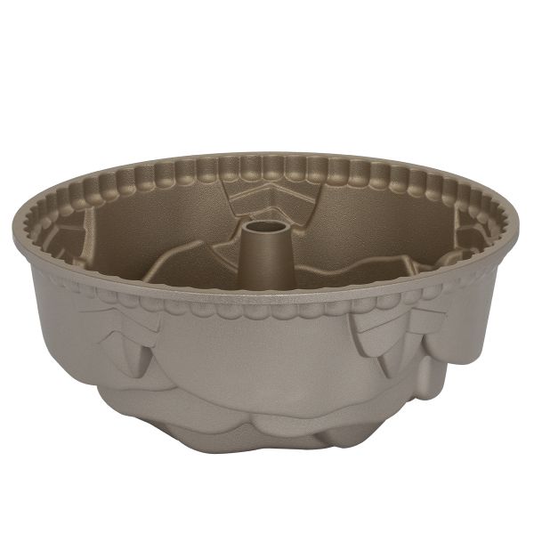 قالب كيك مجوف ألمنيوم روكي، 24x24x10 سم، دائري - ذهبي غامق product image 1