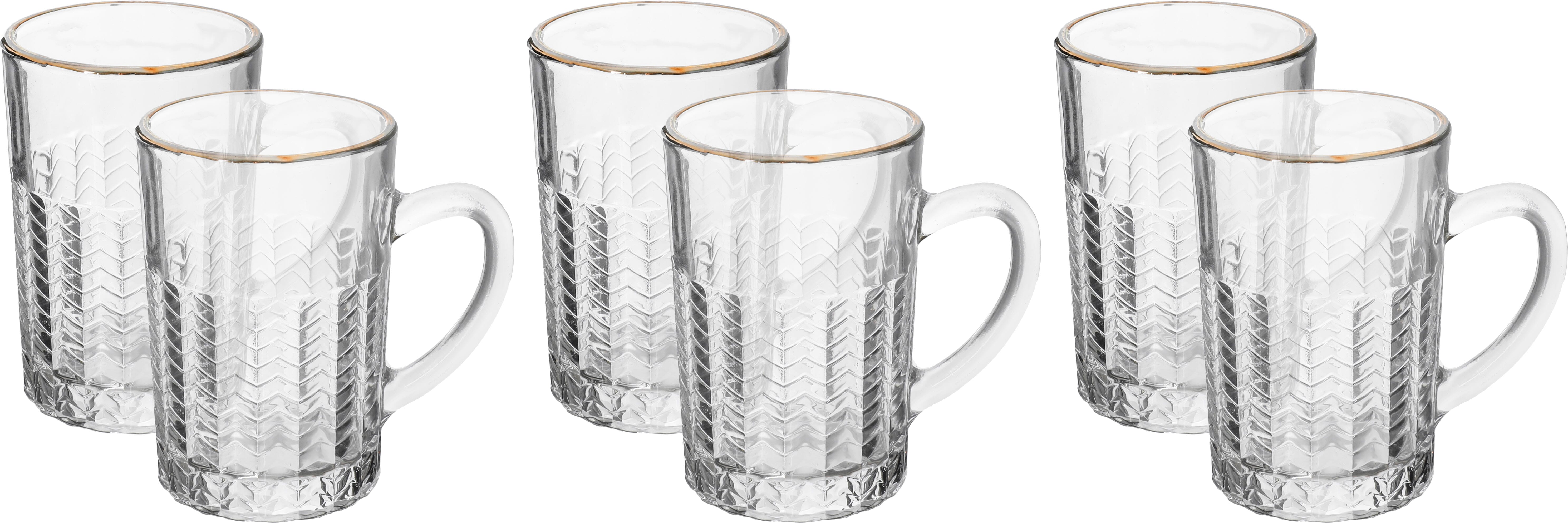 Max Glass Teapot Set, Golden Line, 6 Pieces - Clear product image