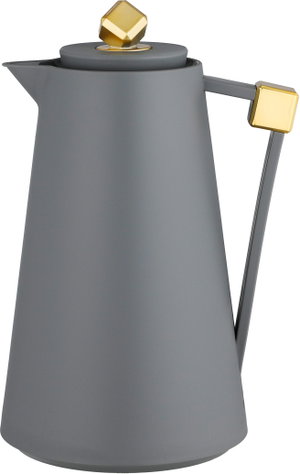 Everest Diamond Thermos, Plastic , 1 Liter, Glass Inner Container, Push Button - Dark Gray Gold product image 2