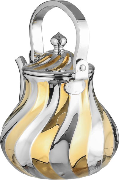 Al Saif Plus Samira Steel Tea Pot, 1.2 Liters - Silver Gold product image 2