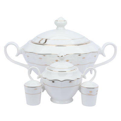 طقم سفرة بورسلان السيف غاليري، 166 قطعة - أبيض product image 3