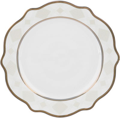 Alsaif gallery Porcelain Dinner Set, 24 Pieces, Round Shape with Beige Rim - White Gold product image 4