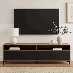 وحدة تلفاز مودرن خشب MDF، 50×180×40 سم - بني غامق product image