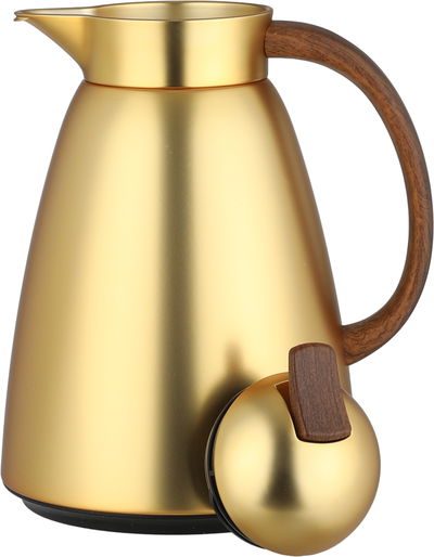 طقم ترامس سيف بلص، 0.7 / 1 لتر، خامة داخلية زجاج، غطاء ضغاط - ذهبي خشبي product image 5